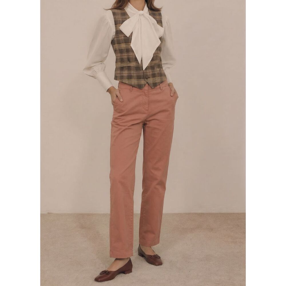 Talbots Daily Ankle Pants Terra Cotta Stretch Cotton Size 8 Straight Leg